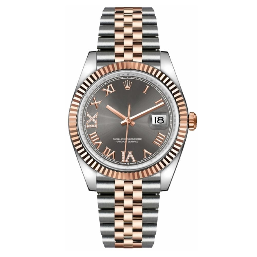 Datejust Dark Rhodium Dial Fluted Bezel 36mm 126231